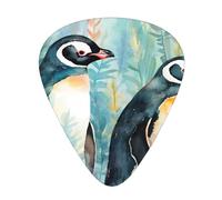 Guitar plectrums 12-piece set Comfortable in the hand with smooth edges Three thicknesses to match Animal Penguins Watercolor Pattern Pattern