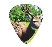 Guitar plectrums 12-piece set Comfortable in the hand with smooth edges Three thicknesses to match Animal Deer Pattern