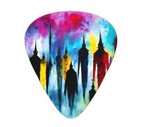 Guitar plectrums 12-piece set Comfortable in the hand with smooth edges Three thicknesses to match Abstract People Pattern