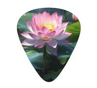Guitar plectrums 12-piece set Comfortable in the hand with smooth edges Three thicknesses to match Asian Lotus Flower Pattern