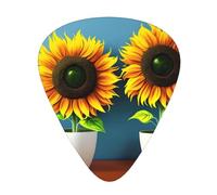 Guitar plectrums 12-piece set Comfortable in the hand with smooth edges Three thicknesses to match Abstract Sunflowers Pattern