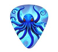 Guitar plectrums 12-piece set Comfortable in the hand with smooth edges Three thicknesses to match Blue satanic octopus Prints