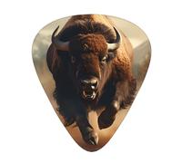 Guitar plectrums 12-piece set Comfortable in the hand with smooth edges Three thicknesses to match Bison run Picture