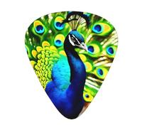 Guitar plectrums 12-piece set Comfortable in the hand with smooth edges Three thicknesses to match beautiful peacock Pattern