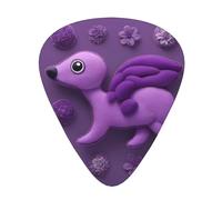 Guitar plectrums 12-piece set Comfortable in the hand with smooth edges Three thicknesses to match Beautiful purple plush Prints