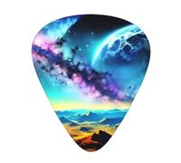 Guitar plectrums 12-piece set Comfortable in the hand with smooth edges Three thicknesses to match Beautiful Universe Pattern