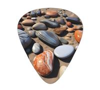 Guitar plectrums 12-piece set Comfortable in the hand with smooth edges Three thicknesses to match Beach Stone Prints