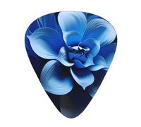 Guitar plectrums 12-piece set Comfortable in the hand with smooth edges Three thicknesses to match Blue Mini Flower Swirl Pattern