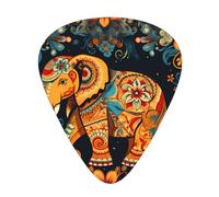 Guitar plectrums 12-piece set Comfortable in the hand with smooth edges Three thicknesses to match Bohemian Elephant Pattern Picture