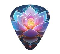 Guitar plectrums 12-piece set Comfortable in the hand with smooth edges Three thicknesses to match Bohemian Lotus Flower Pattern