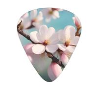 Guitar plectrums 12-piece set Comfortable in the hand with smooth edges Three thicknesses to match blooming almond blossom Pattern