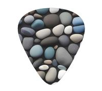 Guitar plectrums 12-piece set Comfortable in the hand with smooth edges Three thicknesses to match Beach Stones Pattern Pattern