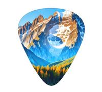 Guitar plectrums 12-piece set Comfortable in the hand with smooth edges Three thicknesses to match Beautiful Mountains Pattern
