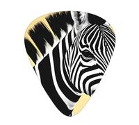 Guitar plectrums 12-piece set Comfortable in the hand with smooth edges Three thicknesses to match Black and white zebra Pattern
