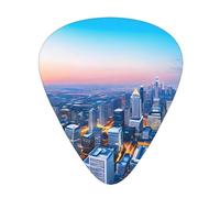 Guitar plectrums 12-piece set Comfortable in the hand with smooth edges Three thicknesses to match beautiful city sky line Pattern