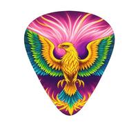 Guitar plectrums 12-piece set Comfortable in the hand with smooth edges Three thicknesses to match Beautiful phoenix Pattern
