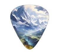 Guitar plectrums 12-piece set Comfortable in the hand with smooth edges Three thicknesses to match Beautiful Mountains Prints
