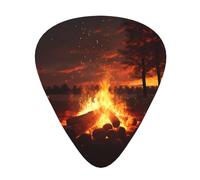 Guitar plectrums 12-piece set Comfortable in the hand with smooth edges Three thicknesses to match Beautiful bonfire Prints