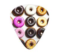 Guitar plectrums 12-piece set Comfortable in the hand with smooth edges Three thicknesses to match Beautiful Donuts Pattern