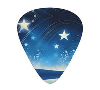 Guitar plectrums 12-piece set Comfortable in the hand with smooth edges Three thicknesses to match Blue starry sky Picture