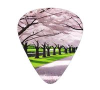 Guitar plectrums 12-piece set Comfortable in the hand with smooth edges Three thicknesses to match Beautiful Cherry Blossoms Pattern