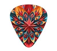 Guitar plectrums 12-piece set Comfortable in the hand with smooth edges Three thicknesses to match Countless Beautiful six-pointed stars Pattern