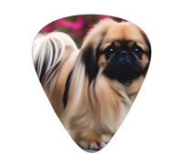 Guitar plectrums 12-piece set Comfortable in the hand with smooth edges Three thicknesses to match Cute Pekingese Picture