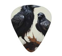 Guitar plectrums 12-piece set Comfortable in the hand with smooth edges Three thicknesses to match Crow Birds Pattern