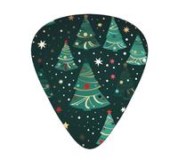 Guitar plectrums 12-piece set Comfortable in the hand with smooth edges Three thicknesses to match Christmas tree pattern Pattern