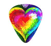 Guitar plectrums 12-piece set Comfortable in the hand with smooth edges Three thicknesses to match colorful heart Prints