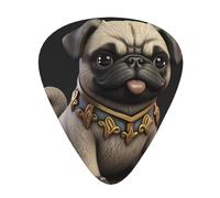 Guitar plectrums 12-piece set Comfortable in the hand with smooth edges Three thicknesses to match Cute Pet Pug Pattern