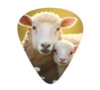 Guitar plectrums 12-piece set Comfortable in the hand with smooth edges Three thicknesses to match cute sheep with mother Pattern
