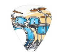 Guitar plectrums 12-piece set Comfortable in the hand with smooth edges Three thicknesses to match Cartoon Drummer Knock Picture