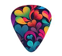 Guitar plectrums 12-piece set Comfortable in the hand with smooth edges Three thicknesses to match Colorful Heart Pattern Pattern