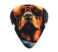 Guitar plectrums 12-piece set Comfortable in the hand with smooth edges Three thicknesses to match Cool Rottweiler Dog Art Pattern