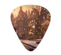 Guitar plectrums 12-piece set Comfortable in the hand with smooth edges Three thicknesses to match Christmas Magic Pattern