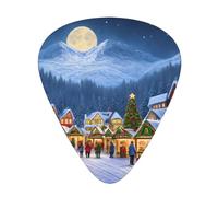 Guitar plectrums 12-piece set Comfortable in the hand with smooth edges Three thicknesses to match Christmas village Prints