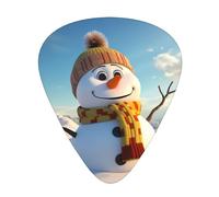 Guitar plectrums 12-piece set Comfortable in the hand with smooth edges Three thicknesses to match cartoon Winter snowman Picture