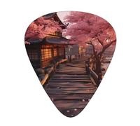 Guitar plectrums 12-piece set Comfortable in the hand with smooth edges Three thicknesses to match Cherry Blossom Pattern