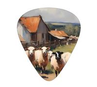Guitar plectrums 12-piece set Comfortable in the hand with smooth edges Three thicknesses to match cute farm animals Picture
