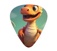 Guitar plectrums 12-piece set Comfortable in the hand with smooth edges Three thicknesses to match Cartoon Dinosaur Images Pattern