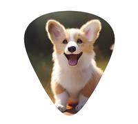Guitar plectrums 12-piece set Comfortable in the hand with smooth edges Three thicknesses to match Corgi Puppy Pattern