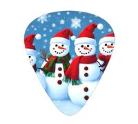 Guitar plectrums 12-piece set Comfortable in the hand with smooth edges Three thicknesses to match Christmas Snowmans Prints