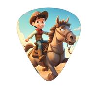 Guitar plectrums 12-piece set Comfortable in the hand with smooth edges Three thicknesses to match Cowboy Ride Horse Prints