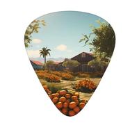 Guitar plectrums 12-piece set Comfortable in the hand with smooth edges Three thicknesses to match California Orange Farm Pattern
