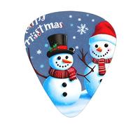 Guitar plectrums 12-piece set Comfortable in the hand with smooth edges Three thicknesses to match Christmas Happy Snowman Prints