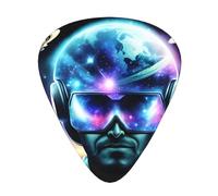 Guitar plectrums 12-piece set Comfortable in the hand with smooth edges Three thicknesses to match Cool Man in Outer Space Galaxy Prints