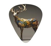 Guitar plectrums 12-piece set Comfortable in the hand with smooth edges Three thicknesses to match Camouflage Deer Pattern