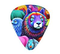 Guitar plectrums 12-piece set Comfortable in the hand with smooth edges Three thicknesses to match Colorful animals Prints