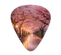 Guitar plectrums 12-piece set Comfortable in the hand with smooth edges Three thicknesses to match Cherry blossoms in Washington, DC Pattern